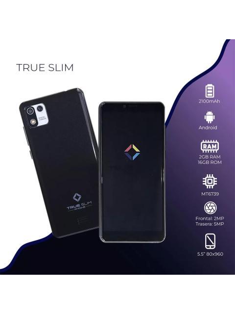 CELULAR ECONOMICO TRUE SLIM PHONE 16GB - 2GB RAM DUAL AZUL AZUL