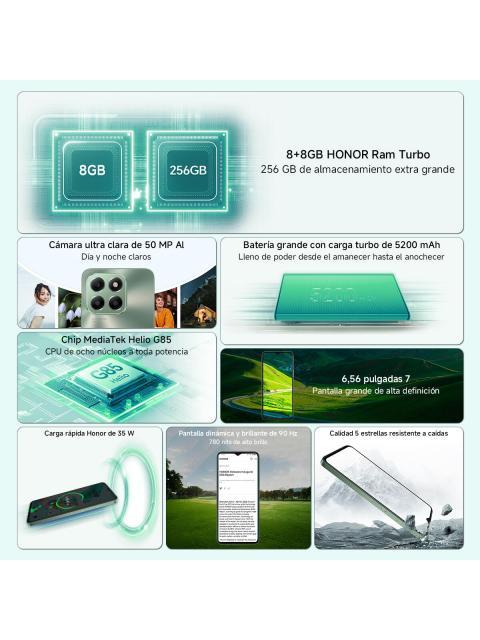 CELULAR HONOR X6B PLUS 256 GB 8GB RAM MORADO ESTELAR