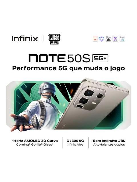 CELULAR INFINIX NOTE 50S 5G PANTALLA 3D CURVADA ULTRA DELGADA 256GB ROM 8GB RAM GRIS 6.78QUOT; 144HZ AMOLED 5200MAH CARGA RAPIDA 45W