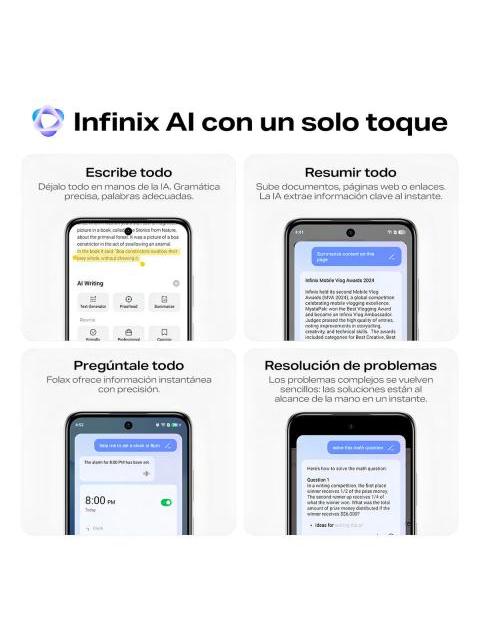 CELULAR INFINIX SMART 10 DUAL SIM ONE-TAP INFINIX AL 128 GB ROM 4 GB RAM NEGRO ELEGANTE ALTAVOCES DOBLES IP64 PANTALLA DE 120 HZ ULTRALINK LLAMADAS GRATIS POR BLUETOOTH