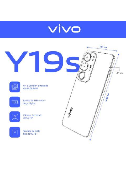 CELULAR VIVO Y19S NEGRO 256GB 8GB RAM | DESBLOQUEADO | CAMARA TRIPLE | BATERIA 5150MAH | CARGA RAPIDA 44W