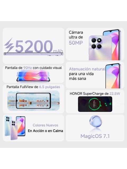 HONOR X6A PLUS DUAL SIM 128 GB PURPURA 6 GB RAM