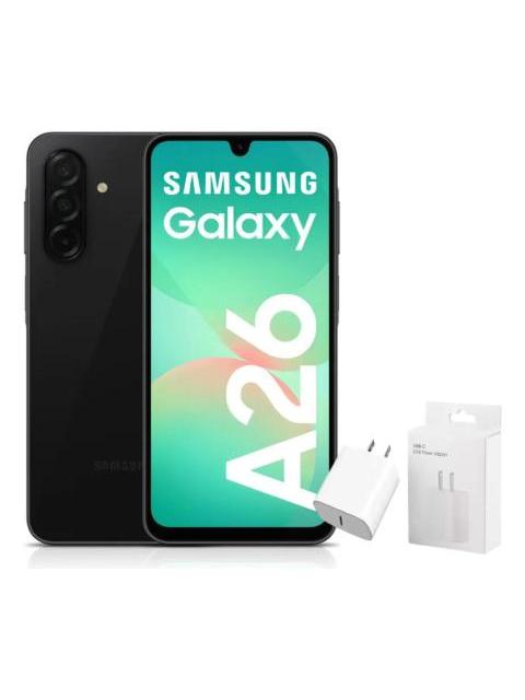 SAMSUNG GALAXY A26 5G DUAL SIM 128 GB6 RAM BLACK + ADAPTADOR GENERICO